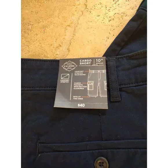 NEW St Johns Bay Cargo Shorts Mens 42 Blue Soft Wash Legacy 10" Inseam - Picture 6 of 9